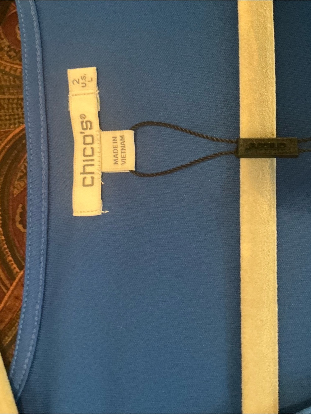 NEW with TAGS Chico's Size 2 or Large Blue Pleated V-Neck Tiered Sleeve Blouse - Picture 4 of 8